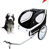 [page_title]-JOM Fahrradanhänger Hundeanhänger Lastenanhänger Tier Anhänger Fahrrad Hunde schwarz Weiss incl. Regenschutz