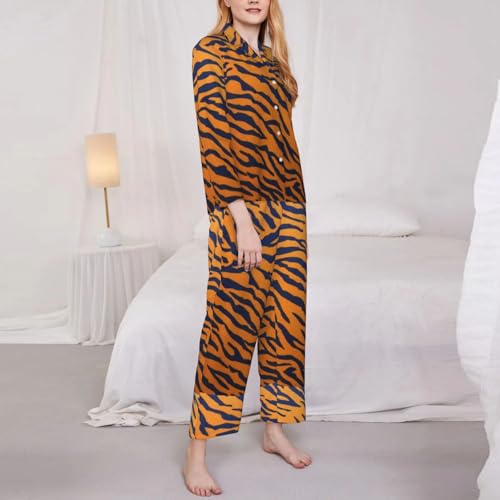 Women's Long-Sleeved Pajama Set - Sleepwear Tops with Long Pants Casual and Fun Prints Pajama Sets3