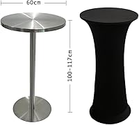 Vista 2 de CANDeal Mantel elástico de elastano, mantel de base redonda para mesa redonda ajustable para bar, boda, fiesta de cumpleaños, banquete