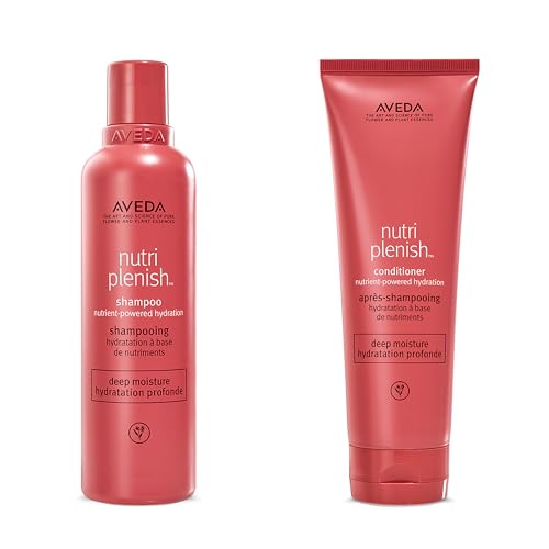 Image of Aveda Nutriplenish Deep Moisture Shampoo & Conditioner Duo | for Dry to Very Dry Hair | Organic Pomegranate Oil, Coconut Oil, Mango Butter | 250ml