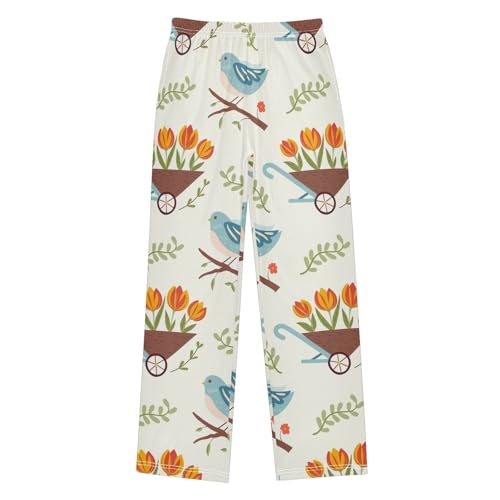 Trolley and Bird Boys Pants Boys Athletic Pants Long Pant for Boywith Pockets Wide-Leg Size 6-14Y