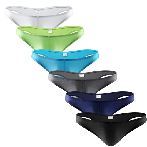 Gogobear Men's Sexy Low Rise Underwear Ultra-Thin Breathable Briefs Comfortable Invisible Underpants 3-6 Pack