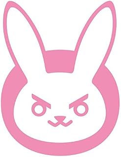 D-VA Bunny Logo Vinyl Stickers Symbol 5.5" Decorative DIE Cut Decal for Cars Tablets LAPTOPS Skateboard - Pink Color