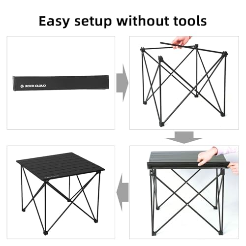ROCK CLOUD Upgrade Structure Portable Camping Table More Stable Folding Ultralight Aluminum Compact Beach Table for Camping Hiking Fishing Backpacking Outdoor Picnic - Image 8