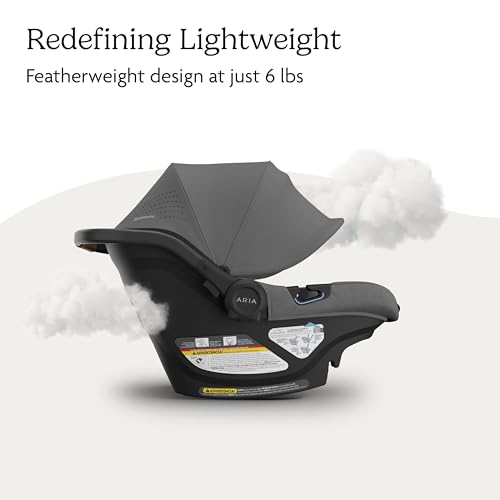 Image of UPPAbaby Aria V2 Lightweight Infant Car Seat - Load Leg + Anti-Rebound Panel - Infant Insert + All-Weather FootCover Included - Direct Stroller Attachment - Greyson (Charcoal Melange)