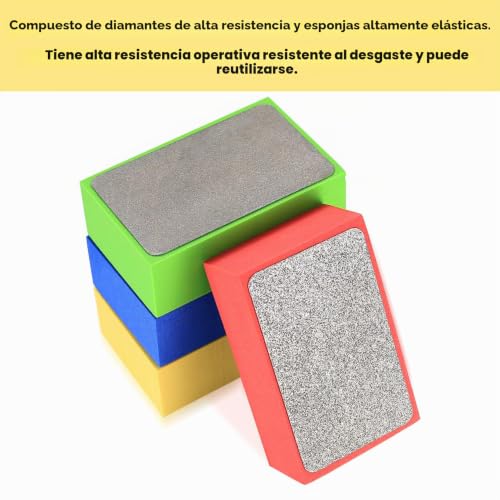 Miniatura 3 de 4 Pcs Bloques De Lijado, Almohadillas Para Pulir A Mano De Diamante, Almohadillas De Pulido Manual De Diamante Para Baldosas Porcelana Hormigón Piedra Mármol Granito Cerámica, 60 100 200 400