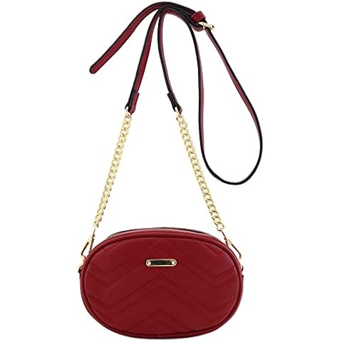 Quilted Small Versatile Purse Fanny Pack Waist Bag Crossbody red Size: One Size Cover
