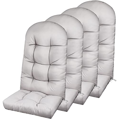 Vemkyrio 4 Pack Adirondack Chair Cushion, Waterproof&Fade-Resistant Rocking Chair Cushion - High Back Patio Cushions Lengthen, Thickened Patio Chair Pad For Outdoor And Indoor (Grey) #TOP17