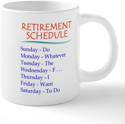 CafePress Retirement Schedule Mugs 20 oz Ceramic Coffee Mega Mug