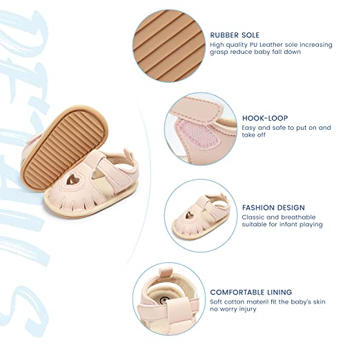 image for Sawimlgy Baby Girls Boys Sandals Summer Flowers Shoe Rubber Sole PU Le