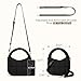 BOSTANTEN Small Puffer Crossbody Bags for Women Mini Purse Nylon Crescent Tote Handbag with Adjustable Strap Black