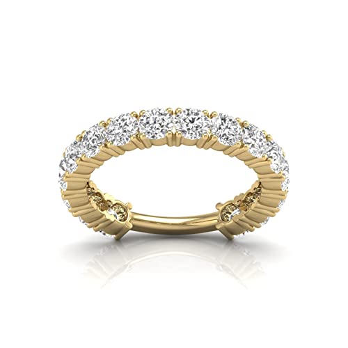 2 Carat TW Natural Diamond Eternity Band in 14K Yellow and White Gold (Color J-K, Clarity I2-I3)