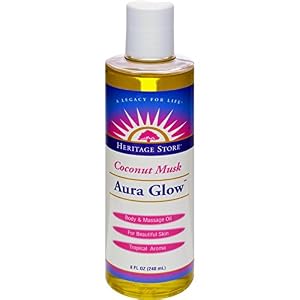 Image of Aura Glow Massage Oil-Coconut Heritage Store 8 oz Liquid