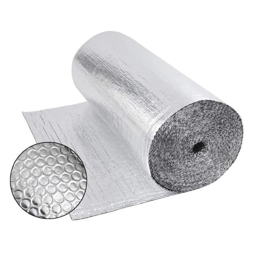 Isolant Thermique 1x10M, Film d'aluminium a Double Face 4mm Résistant pour Réflecteur de Chaleur et de Froid, Idéal pour Toit, Mur, Voiture, Fenetre