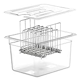 Sous Vide Behälter -11L mit Deckel und Rack für Sous Vide Stick Garer Mehrere Marken, Multifunktionaler Transparenter Behälter,Silber