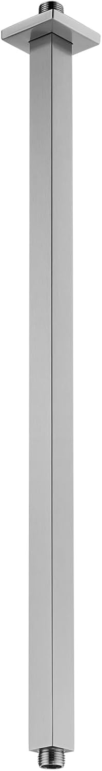 BESTILL 24 Inch Brushed Nickel Ceiling Mount Shower Arm and Flange, Square Rain Shower Arm