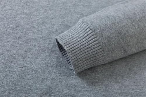 Men's Round Neck Soft Warm and Comfortable Long Sleeve Solid Color Sweater4