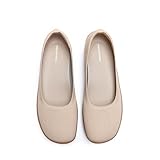 DREAM PAIRS Women's Ballet Flats Dressy Arch Support Wide Toe Box Knit Flats Comfortable Round Toe Slip On Travel Work Business Office Barefoot Shoes,Size 9,Nude,SDFA26015W