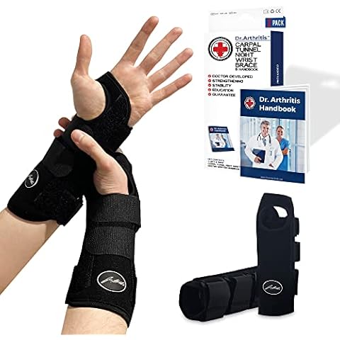 Doctor Developed Carpal Tunnel Night Wrist Brace & Wrist Support (with splint) & Doctor Written Handbook - Fully Adjustable (Pair (Right & Left)) Cover