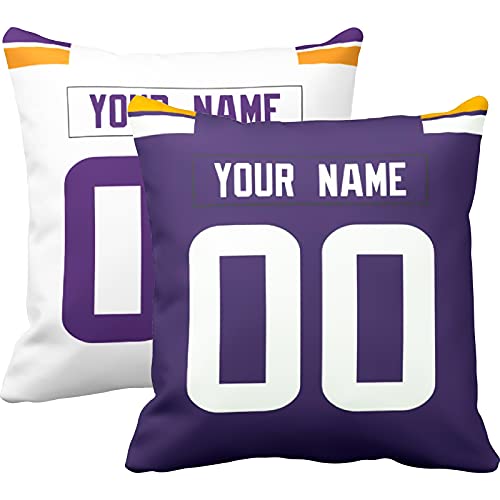 Image of ANTKING Throw Pillow 2 Pack with Custom Name and Number Personalized Gift for Men Women Boys