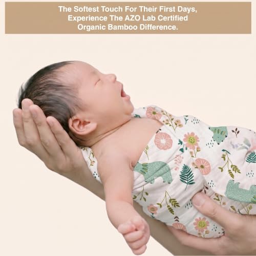 Image of DOTMOM Premium Organic Bamboo Baby Swaddle Wrapper Receiving Blanket | Hypoallergenic, Antibacterial & Highly Breathable, Super Soft Receiving Wrap Essential For New Born Baby