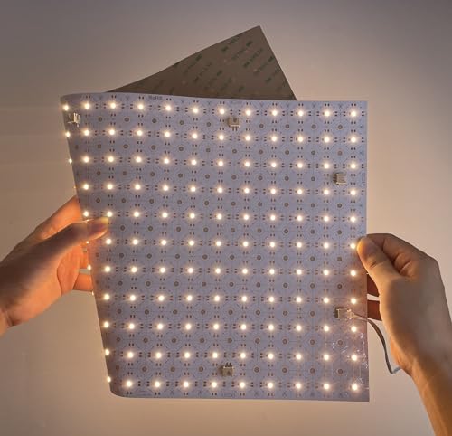 Image of 4-Pack LED Backlight Sheet 24V 12W 3000K Warm White, 19.3X9.6 inches Each Unit, Dimmable Flexible LED Panel Sheet for Backlit Translucent Stone /Marble /Onyx /Quartz Countertops Walls