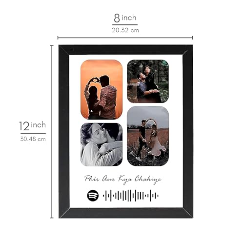 Image of Personalized Photo Frame 8x12 Inch | Custom Collage Photo Frame Gift for Birthday, Anniversary, Couple, Friends | Acrylic Sheet with MDF Back | Wall Decor Memory Frame (D-6)