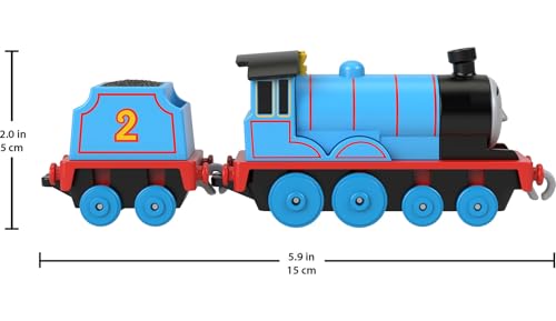 Thomas & Friends Fisher-Price Edward Die Cast Sliding Toy Locomotive with Freight Wagon for Preschool Children from 3 Years, HTN29, Multicolor