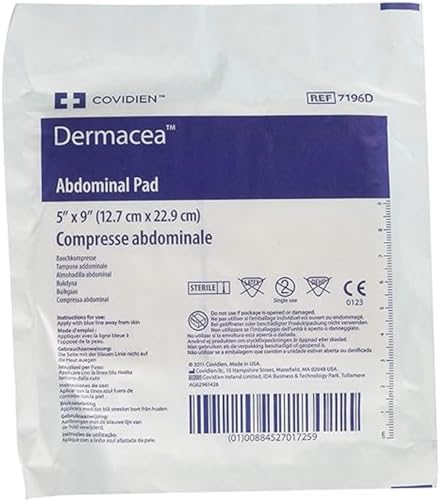 Covidien 7196D Dermacea Abdominal Pad, 5