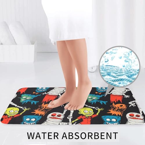 Tapis de contour de toilette absorbant imprimé abstrait avec dossier antidérapant
