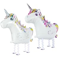 OSDUE Unicorn Animal Balloons for Kids,2pcs Unicorn Party Decorations, Foil Cute Walking Animal Balloons for Kids Birthday Supplie Gift, Theme Party Decorations Favors