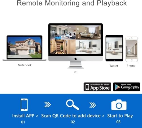 Image of Firstrend Wireless Security Camera System,8CH Wireless NVR System with 4 pcs Security IP Camera and 2TB Hard Drive Pre-Installed, 65 ft Night Vision and Easy Remote Monitoring, 24 /7 Recording