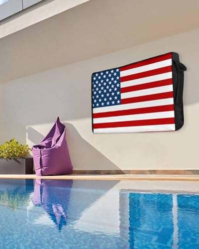 image for DecorLovee American Flag Outdoor TV Cover 60-65 Inches, Weatherproof &