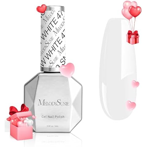 MelodySusie Thick White Gel Nail Polish,15ML Snow White Color Soak Off UV LED White Gel Polish Christmas Gift for Women Nail Art Manicure Salon DIY Nail Design Decoration at Home-479 Cover
