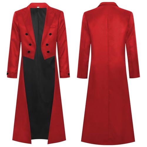Coupe-vent homme long fin et doux veste steampunk à poches avec boutons