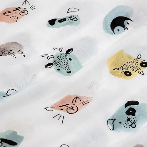 Image of Little Unicorn Standard Pillowcase 2 Pack | Super Soft & Breathable Muslin Fabric | Snug Envelope Closure | for Crib and Toddler Bed (Watercolor Critters)