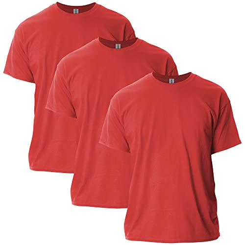 Image of Gildan Adult Ultra Cotton T-Shirt, Style G2000, Multipack, Red, Large