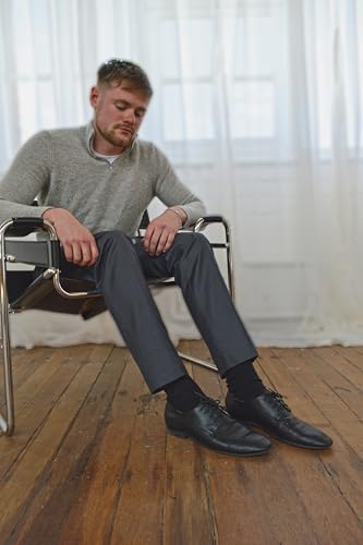 6 Pack Mens 100% Cotton Non Binding Loose Top Lightweight Ribbed Dress Socks3