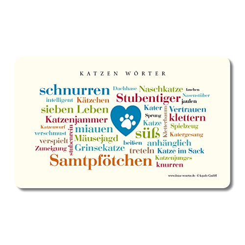 Frühstücksbrettchen Katzen Wörter