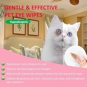 Dog eye wipes tear stain remover for dogs  cats  100pcs remove eye discharge and crust  coconut oil pet cleaning grooming deodorizing wipes for eyesface natural and non irritating   cucciolini doodles