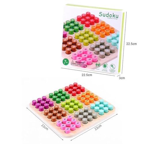 Montessori Wooden Sudoku Puzzle Board for Kids | Educational Math & Logic Game | Color & Number Sorting Toy | STEM Learning Board Game for Toddlers & Preschool Boys Girls Age 7+ - Image 5 thumbnail