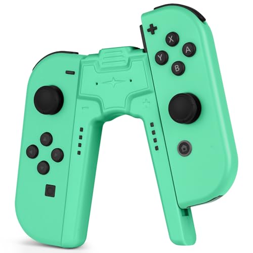 OFFCUP Ladegriff für Nintendo Switch NS/Switch OLED Joy Con, Efficient Charging Grip Controller Halterung V-förmiger Gaming Griff Controller Tragbarer Halter für Joy Con Switch Controller (Grün)