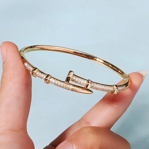 Viking Bracelet Stainless Steel Woman's Nail Bracelet Europe and the United States Popular Bracelets Sparkling Zircon Bangle As A Gift - N124