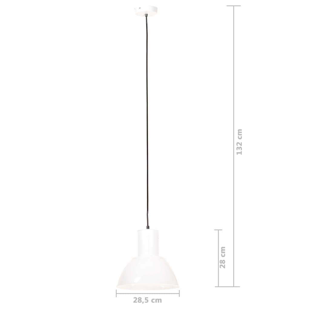 vidaXL Lampa wisząca, 25 W, biała, okrągła, 28,5 cm, E27