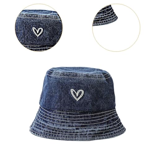 Kids Sun Hat Wide Brim Fisherman Cap for Trips Sightseeing Spring Summer Outdoor, Dark Blue2