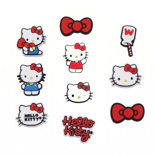 TiaJaMi 10 Pcs Cute Cartoon Shoe Charms Pink For Shoe Decoration The Perfect Choice for Party Favors or Birthday Gifts.