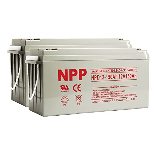 Npp Npd12-150Ah (2 Pcs) 12V 150Ah Rechargeable Agm Deep Cycle Battery, Replace Rv, Solar Systems, Marine Batteries, Maintenance-Free #TOP5