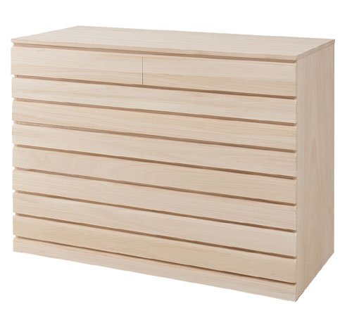 桐洋風チェスト 8段 生地仕上げ 桐天然木 日本製 HI-0060のサムネイル