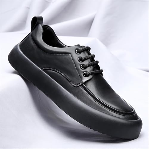 Men's Leather Work Shoes Spring Casual Flat Sneakers Comfortable Thick Sole Outdoor Work Boots Formal Shoes for Men2