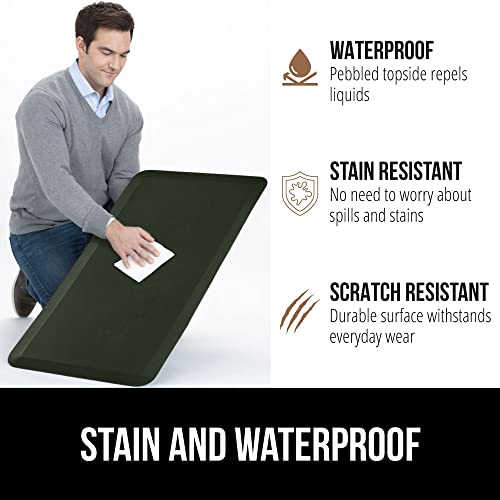 Image of GORILLA GRIP Cushioned Antifatigue Kitchen Mat for Floor, 48x20, Green | 3 /4 Inch Thick Ergonomic Office Standing Desk Mats, Waterproof and Stain Resistant Pebbled Top, Supportive Padded Foam Rug